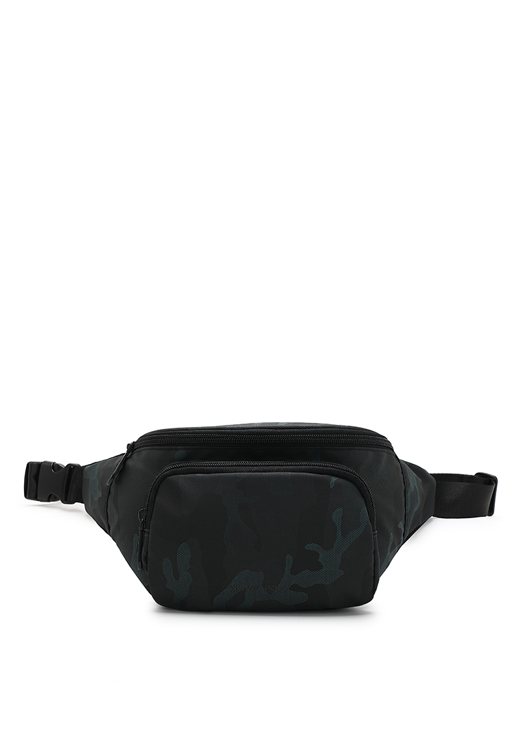 Swiss Polo Camo Waist Bag / Sling Bag / Chest Bag / Crossbody Bag (斜挎包 / 腰包 / 胸包) - 黑色