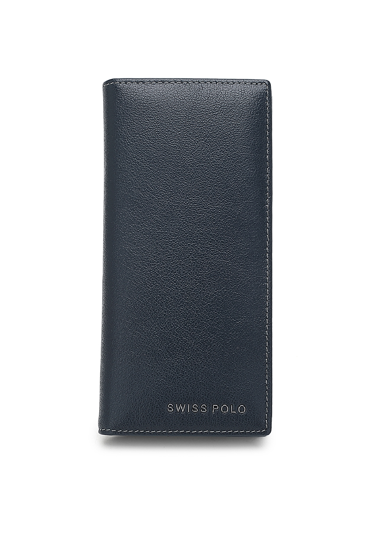 Swiss Polo Men's Genuine Leather RFID Blocking Fortune Long Wallet (Genuine 皮革 RFID 皮夾) - 藍色