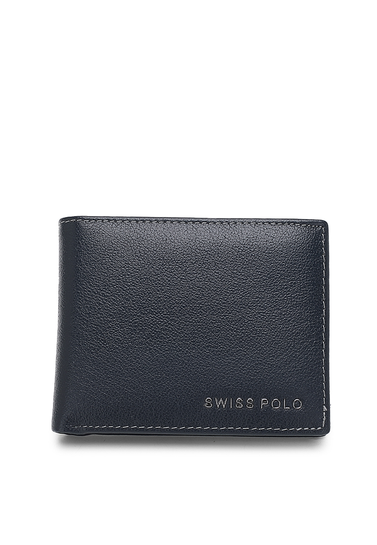 Swiss Polo Men's Genuine Leather RFID Blocking Fortune Wallet (Genuine 皮革 RFID 皮夾) - 藍色