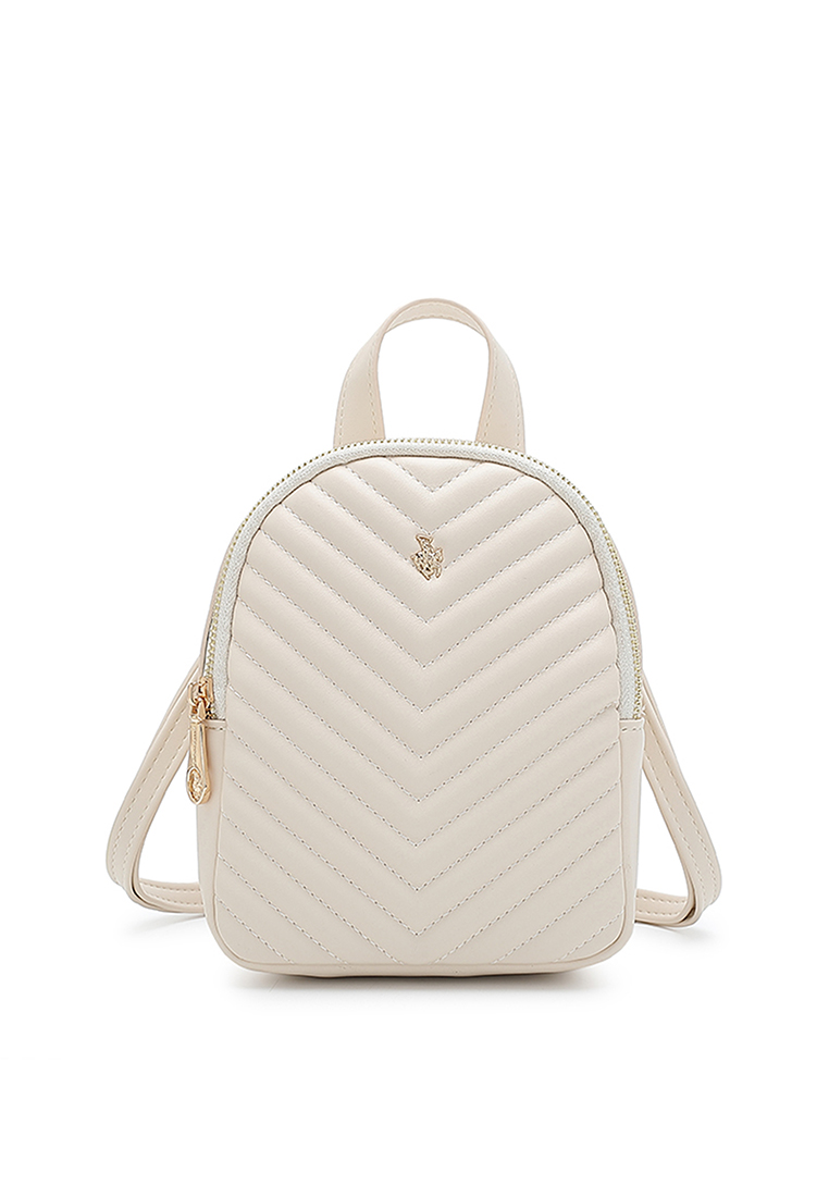 Swiss Polo Quilted Convertible Mini Backpack / Sling Bag (後背包 / 斜背包) - 白色