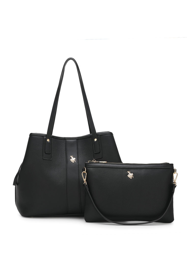 Swiss Polo 2-in-1 Tote Bag & Top Handle Bag (二合一 - 託特包 & 手拿包) - 黑色