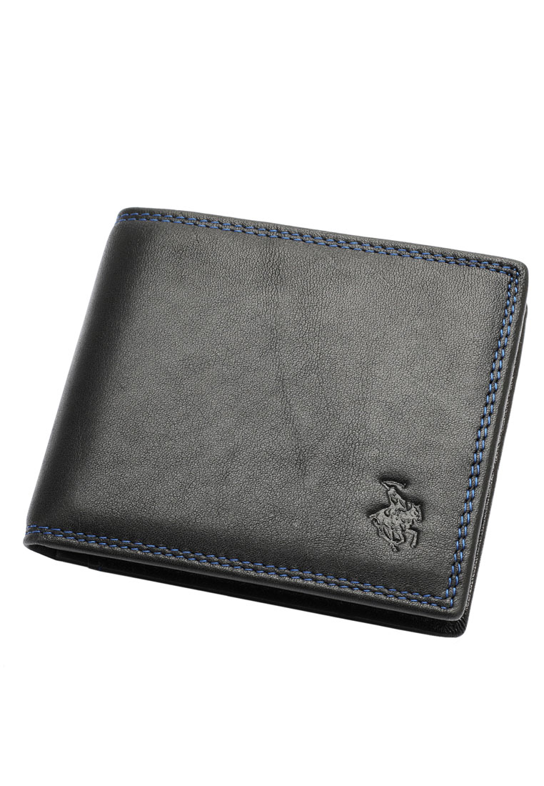 Swiss Polo Men's RFID Blocking Tri Fold Wallet (RFID 皮夾) - 黑色