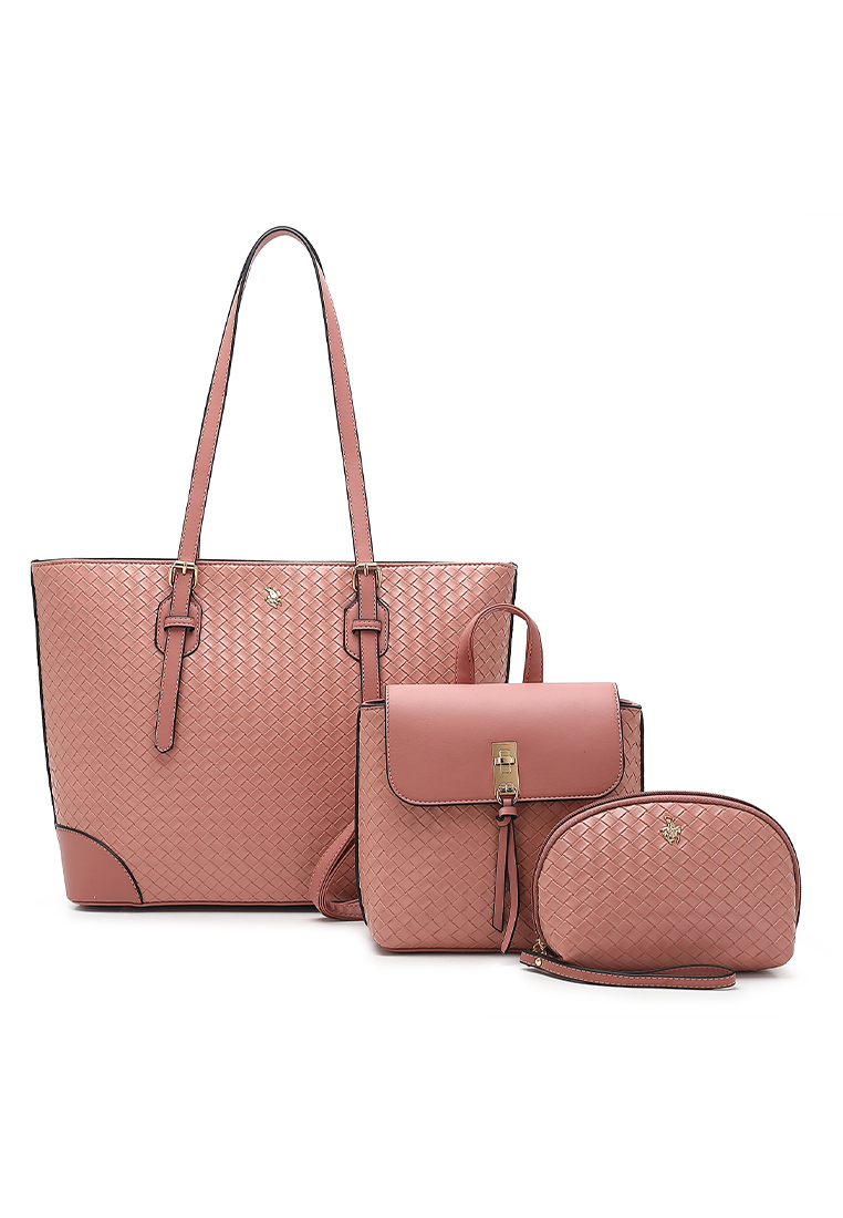 Swiss Polo 3-in-1 Women's Tote Bag + Backpack + Pouch (3合1 - 託特包 + 後背包 + 小袋) - 粉紅色