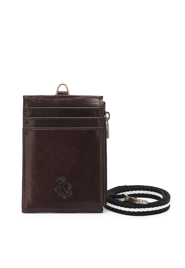 Swiss Polo Genuine Leather RFID Lanyard (皮革掛繩) - 褐色