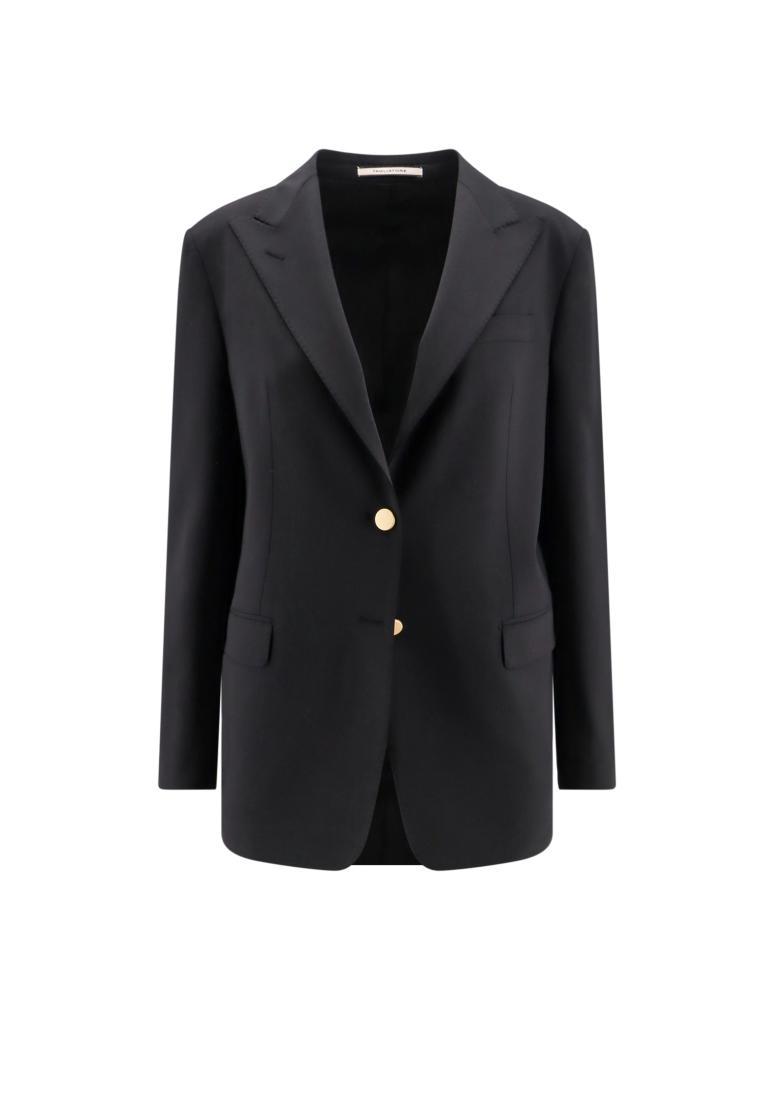 Wool blend blazer with gold buttons - TAGLIATORE - Black