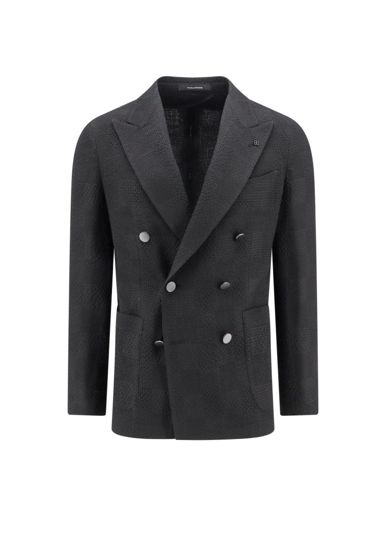 Virgin wool blend blazer with Prince of Wales motif - TAGLIATORE - Black