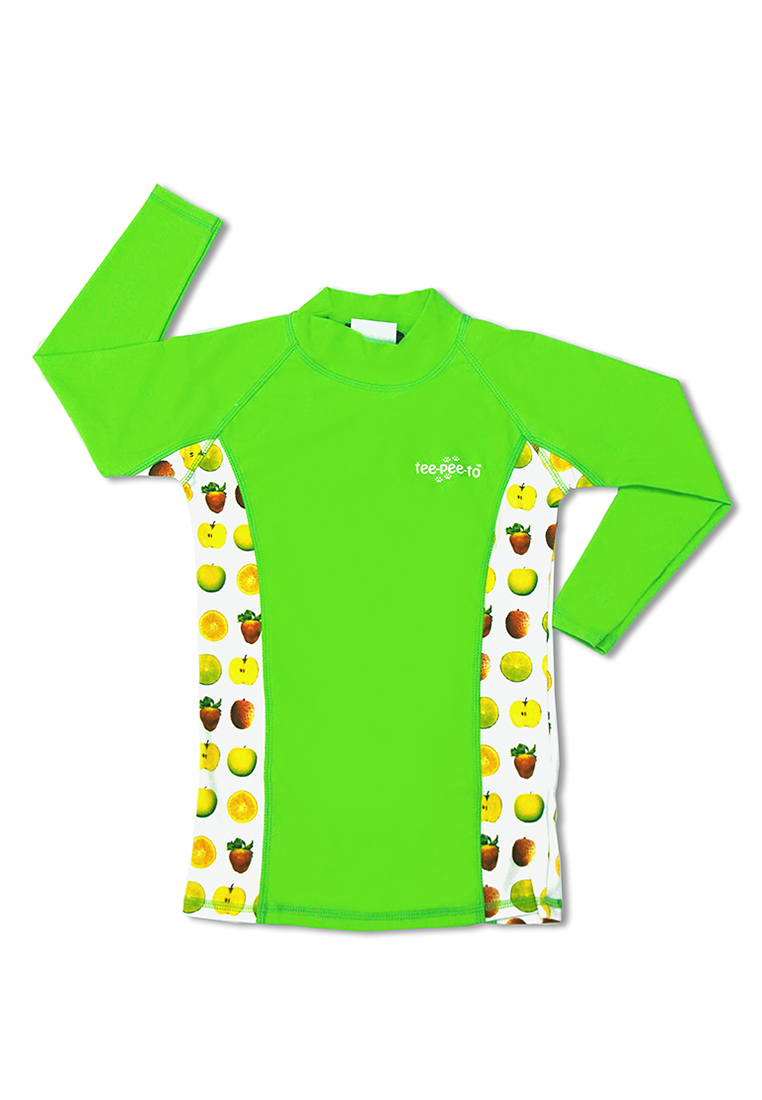 TeePeeTo 亞洲熱帶水果圖案的長袖遊泳衣UV50+