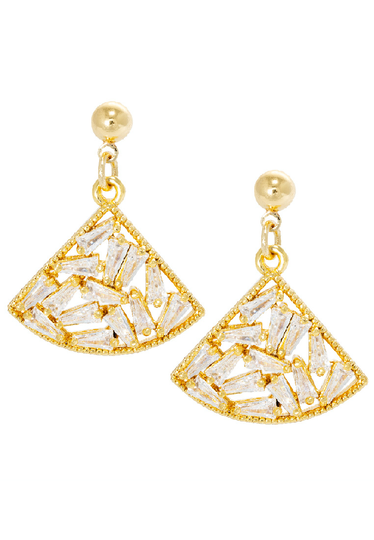 The Antecedent Store Oriental Fan Earrings - 14K Real Gold Plated Jewelry