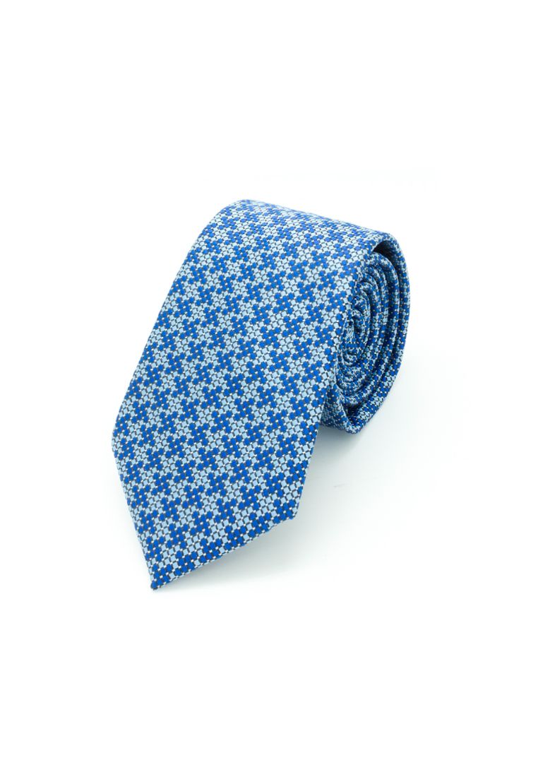 The Shirt Bar Blue Checks Spill Resist Woven Necktie NT23.9