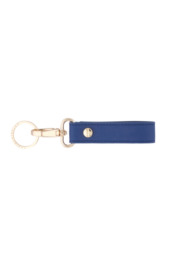 theimprint saffiano leather keychain - navy