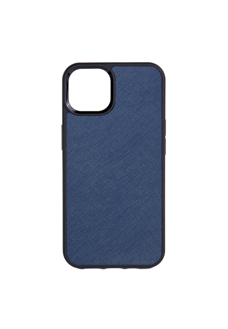 THEIMPRINT IPHONE 13 PRO SAFFIANO LEATHER PHONE CASE - NAVY