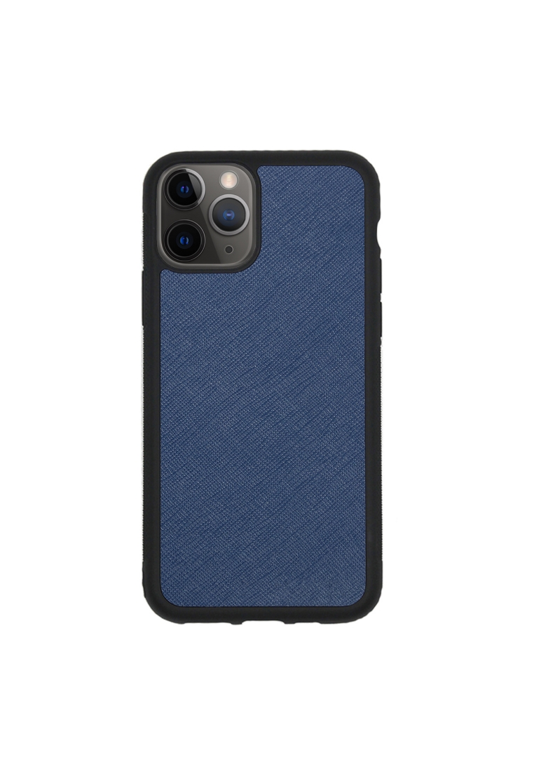 THEIMPRINT IPHONE 12 PRO MAX SAFFIANO LEATHER PHONE CASE - NAVY