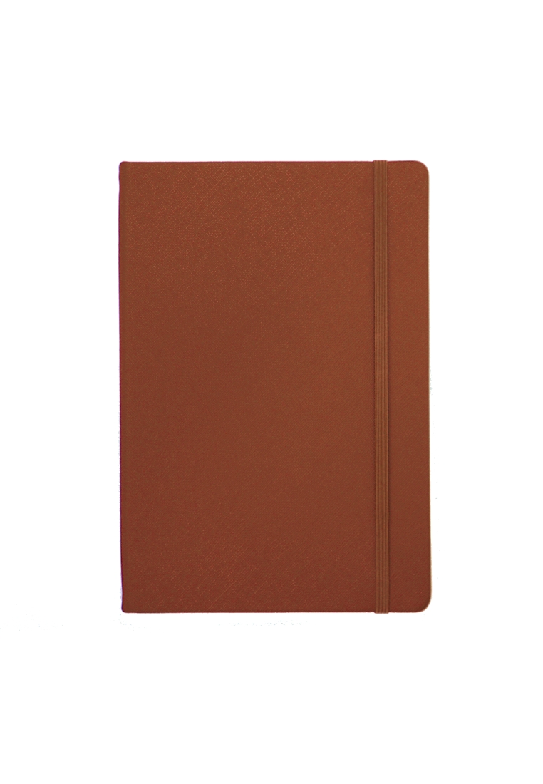 THEIMPRINT SAFFIANO LEATHER A5 NOTEBOOK - BLANK PAGES - HARDBOUND - CARAMEL
