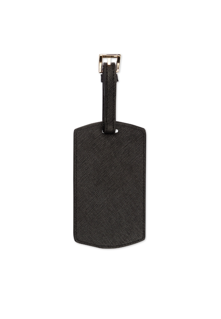 THEIMPRINT SAFFIANO LEATHER LUGGAGE TAG - BLACK
