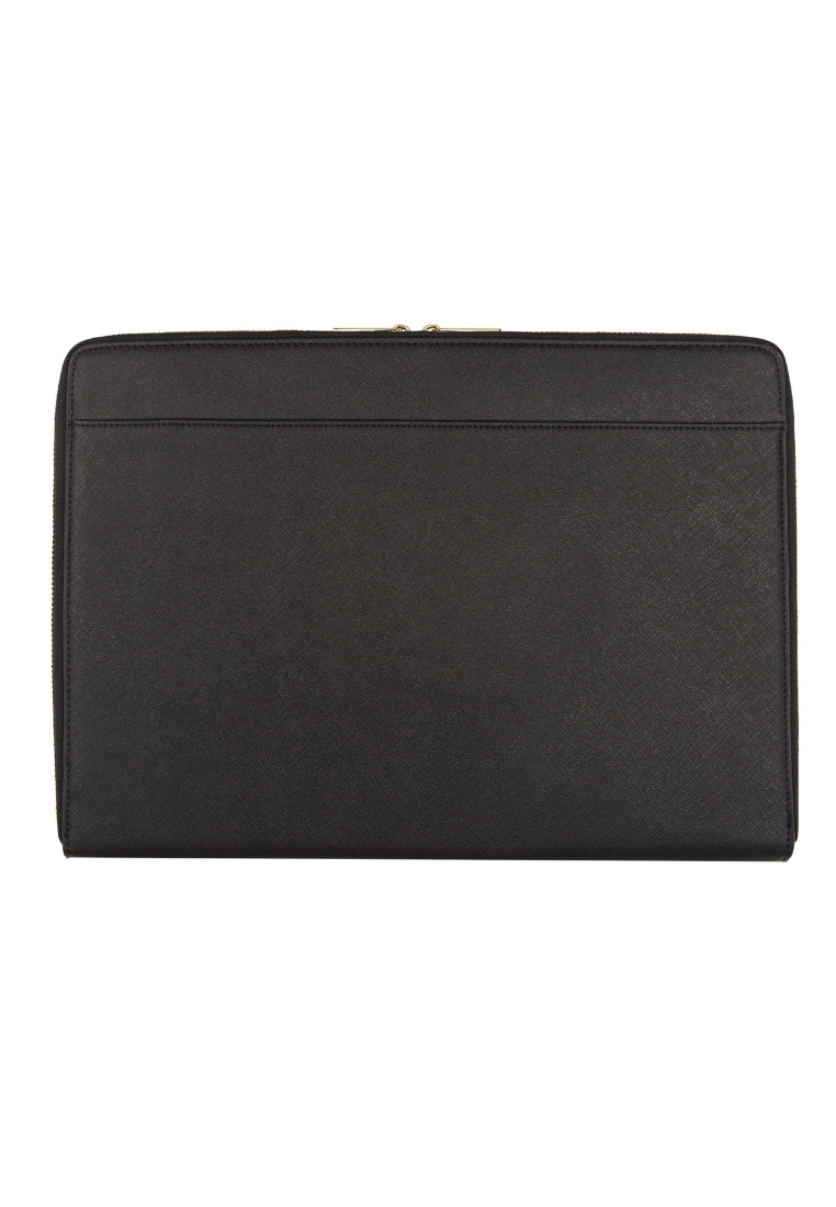 THEIMPRINT SAFFIANO LEATHER 13-INCH LAPTOP SLEEVE - BLACK