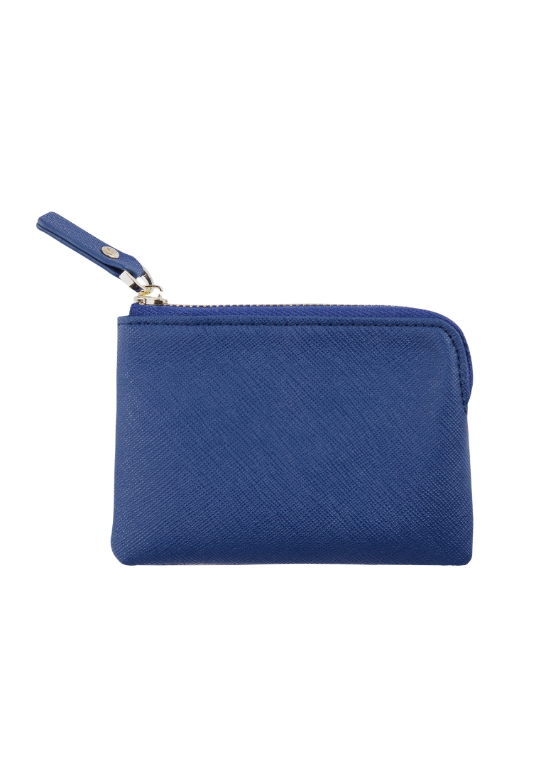 THEIMPRINT SAFFIANO LEATHER COIN POUCH - NAVY