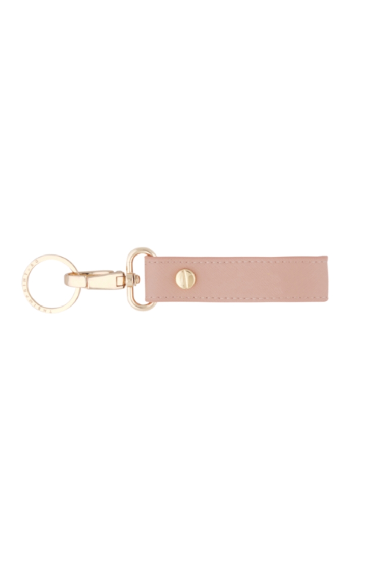 THEIMPRINT SAFFIANO LEATHER KEYCHAIN - NUDE