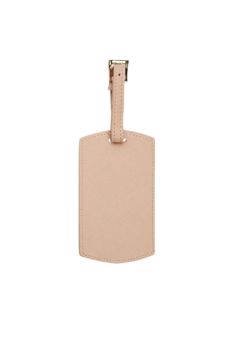 THEIMPRINT SAFFIANO LEATHER LUGGAGE TAG - NUDE