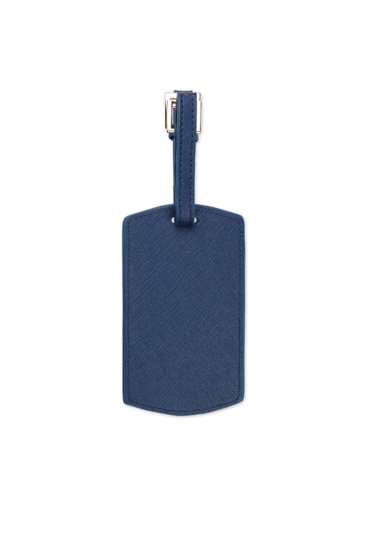 THEIMPRINT SAFFIANO LEATHER LUGGAGE TAG - NAVY