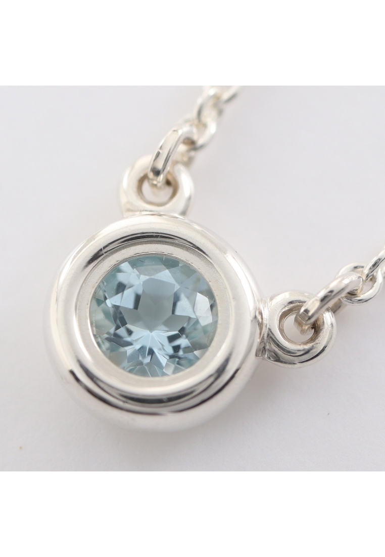 二奢 Pre-loved Tiffany & Co Color by-the-yard Elsa Peretti necklace SV925 Aquamarine Silver Light blue