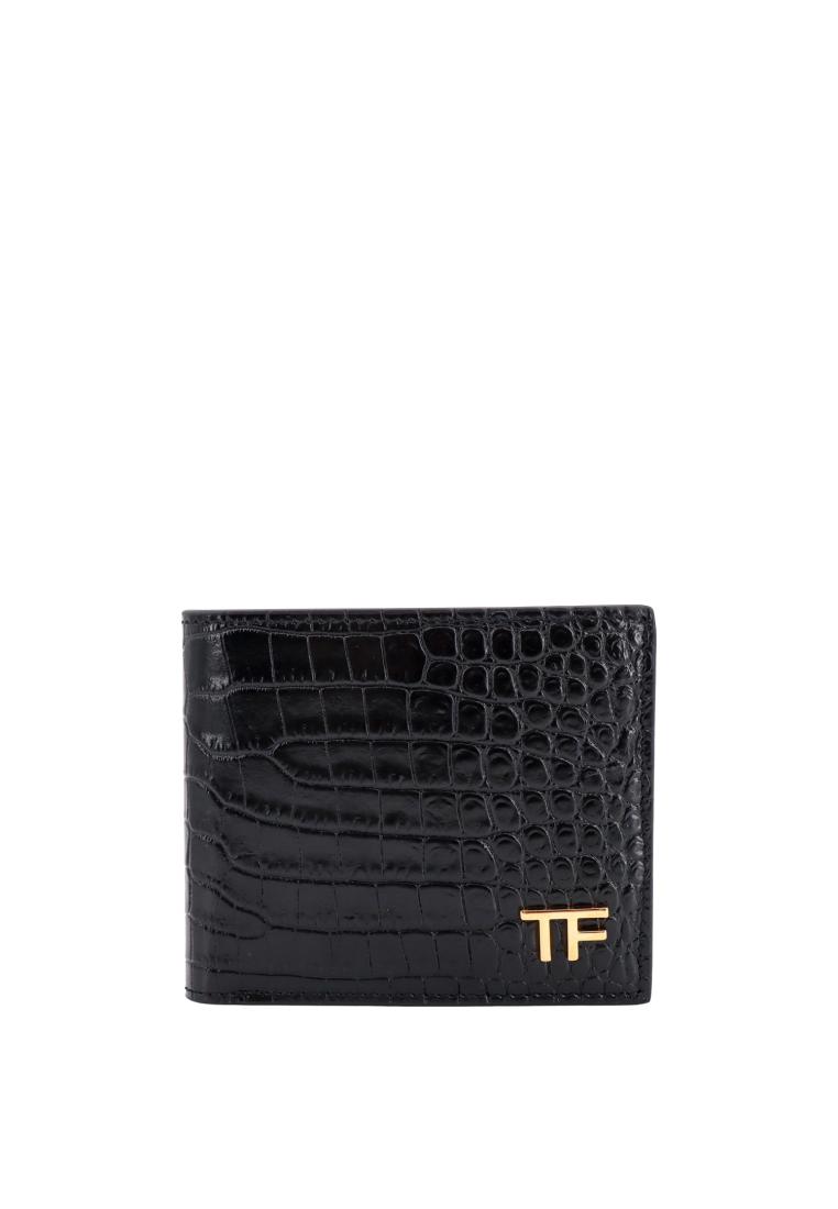 Tom Ford Leather wallet with croco print - TOM FORD - Black