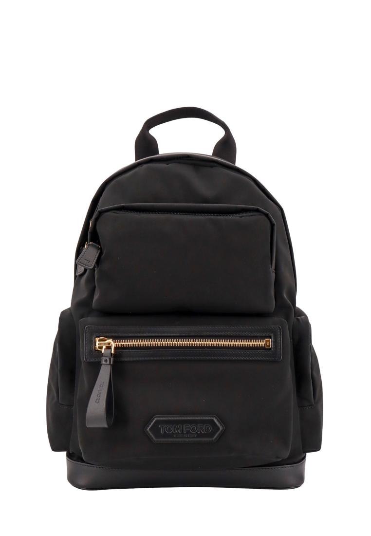 Tom Ford Recycled nylon backpack with leather logo patch - TOM FORD - Black