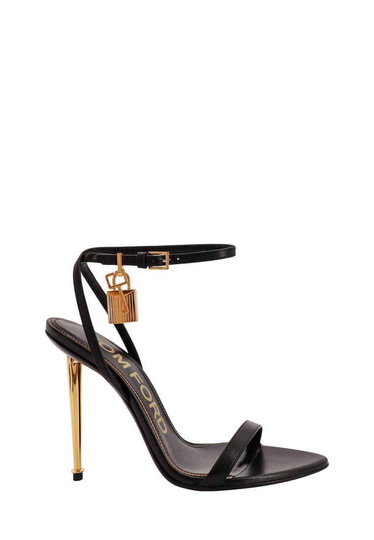 Tom Ford Leather sandals with logoed padlock - TOM FORD - Black