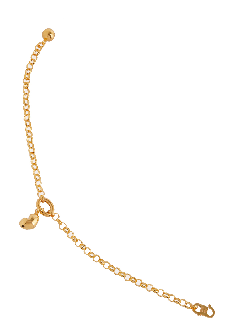 TOMEI Mini Love Charm Bracelet, Yellow Gold 916 (BB2592-A-1C)