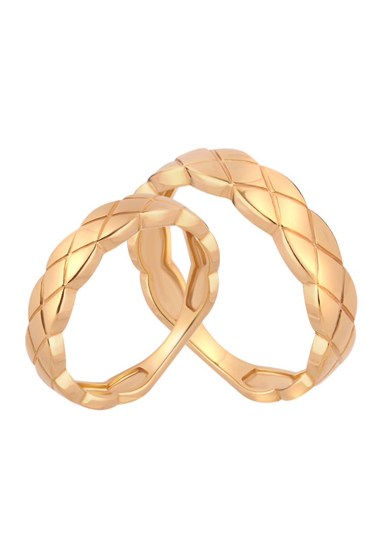TOMEI Perfect Match Couple Rings, Yellow Gold 916 (XD-YG0800R-M-1C)