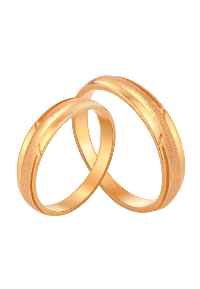TOMEI Perfect Match Couple Rings, Yellow Gold 916 (XD-YG0350R-M-1C)