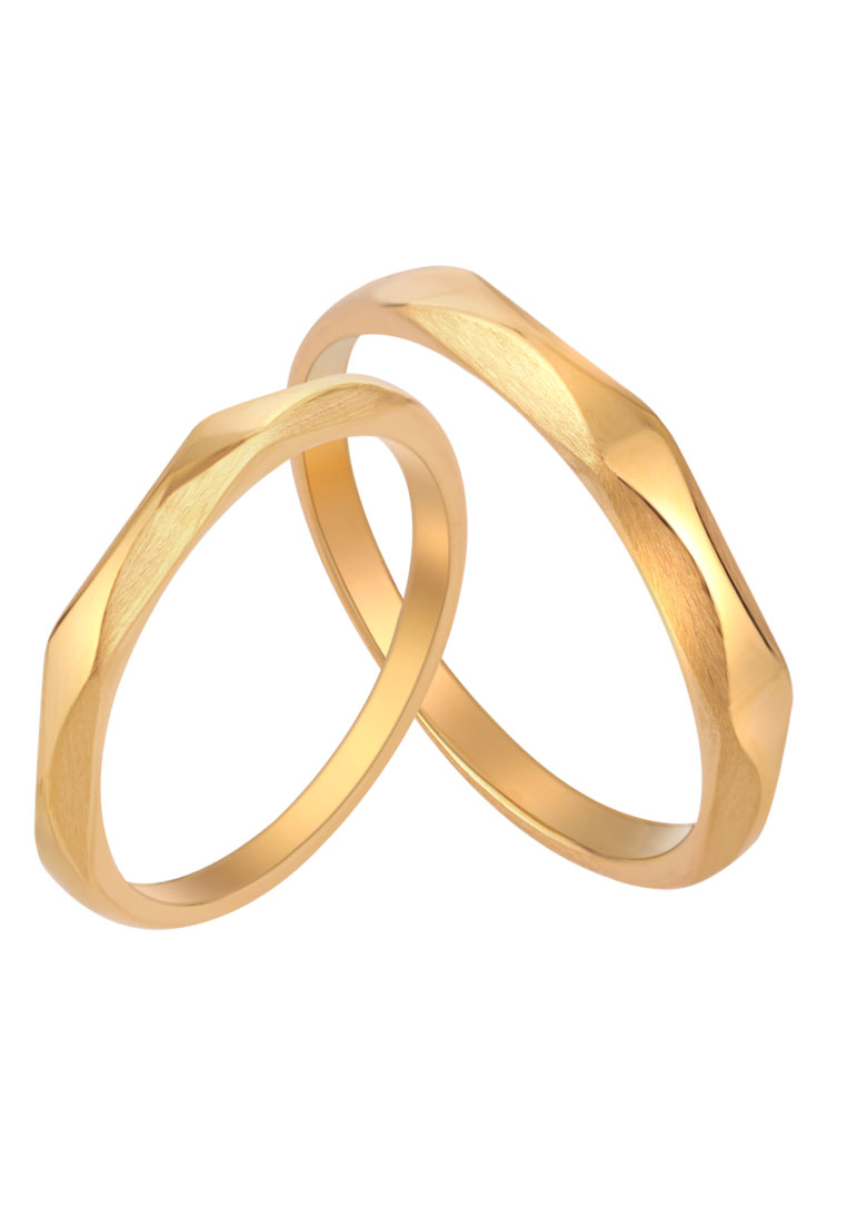 TOMEI Perfect Match Couple Rings, Yellow Gold 916 (XD-YG0686R-M-1C)