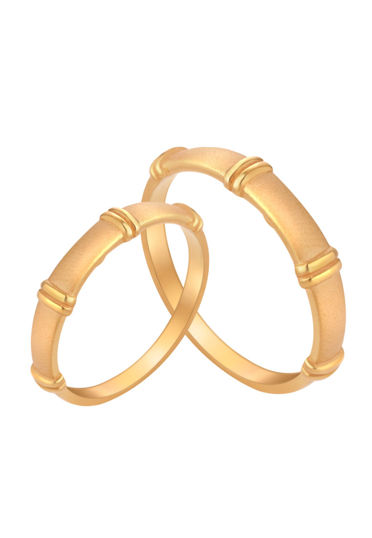 TOMEI Perfect Match Couple Rings, Yellow Gold 916 (XD-YG0683R-F-1C)