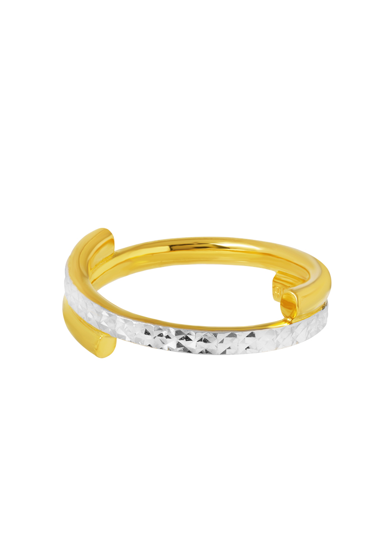 TOMEI Dual-Tone Ring, Yellow Gold 916