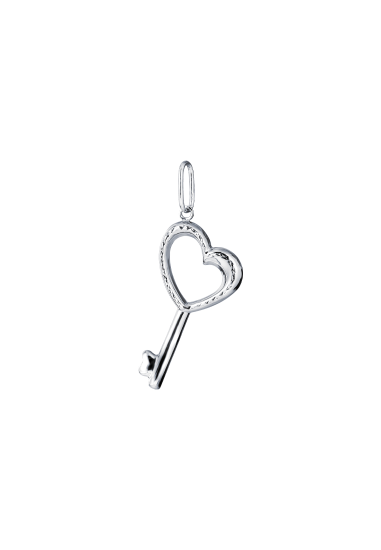 TOMEI Key Love Pendant, White Gold 750