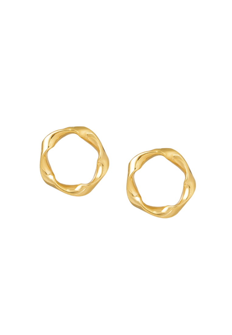 TOMEI Lusso Italia Pleated Pentagon Earrings, Yellow Gold 916