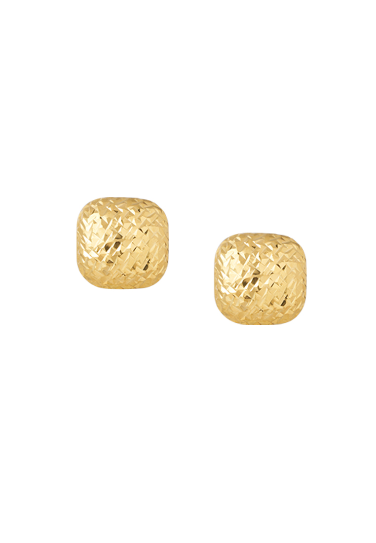 TOMEI Lusso Italia Laser Cut Square Earrings, Yellow Gold 916