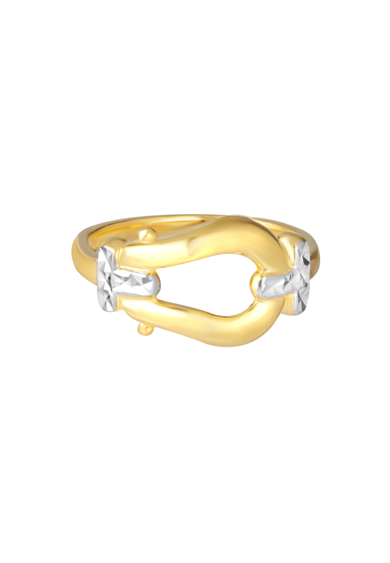 TOMEI Dual-Tone Knot Ring, Yellow Gold 916