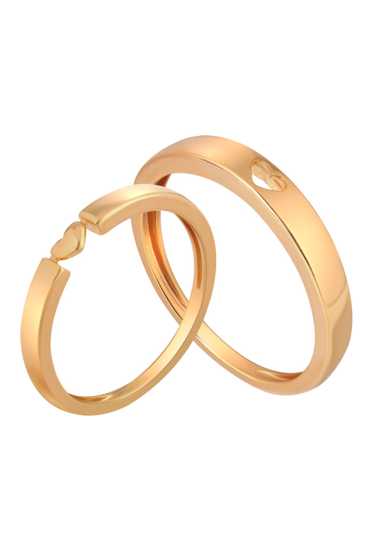 TOMEI Eternal Love Couple Rings, Yellow Gold 916 (XD-YG0765R-M-1C)