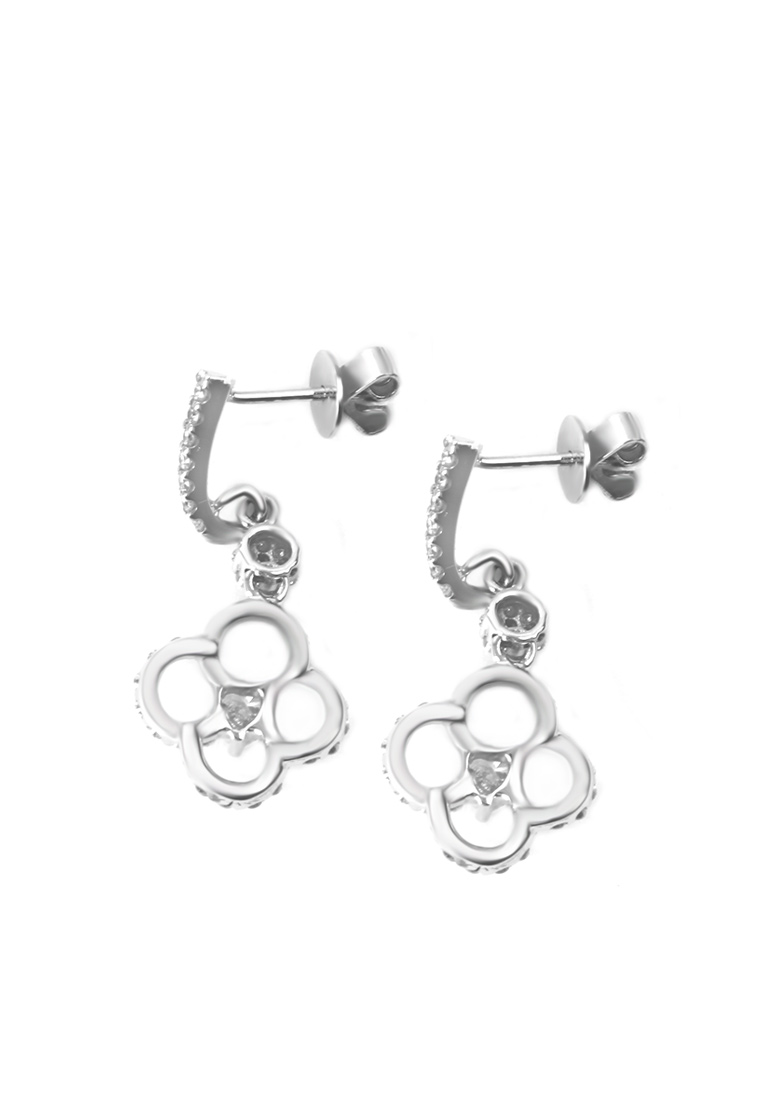TOMEI Coruscant Clover-esque Duo Earrings, Diamond White Gold 750 (E503)