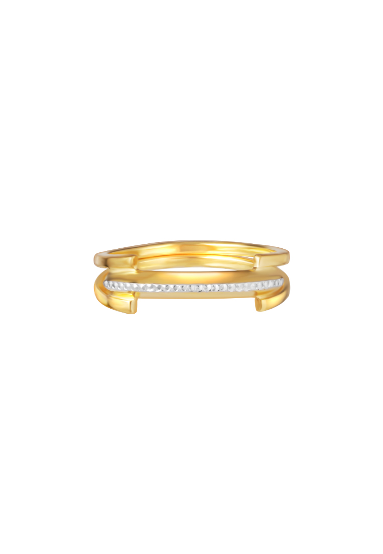 TOMEI Dual-Tone Romantic Ring, Yellow Gold 916