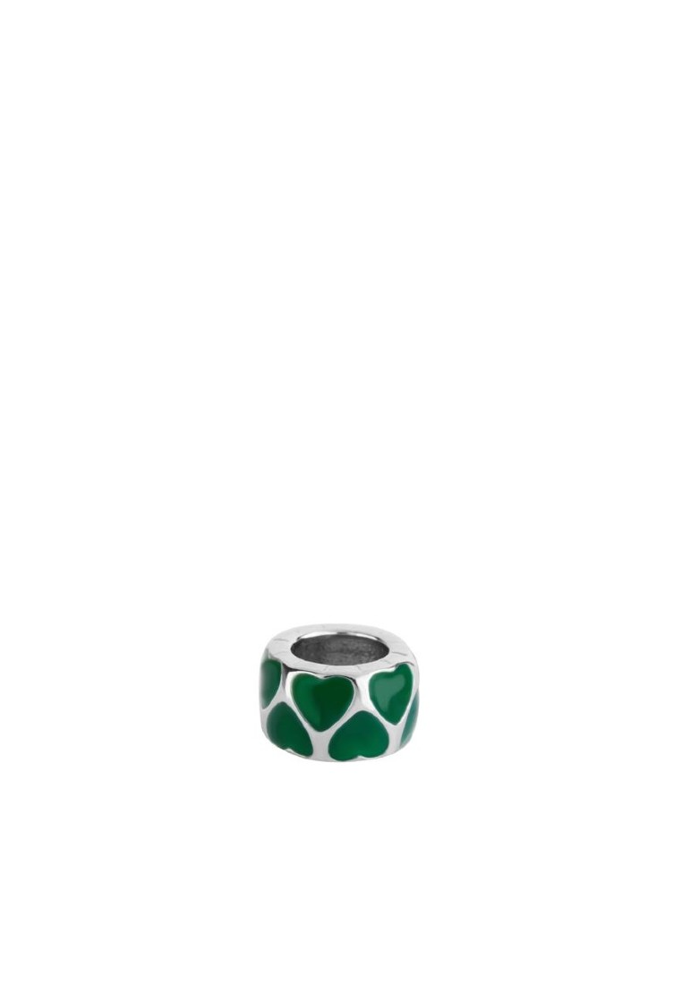 TOMEI Bedecked with Verdant Hearts Charm, White Gold 585 (P5638) (0.97G)