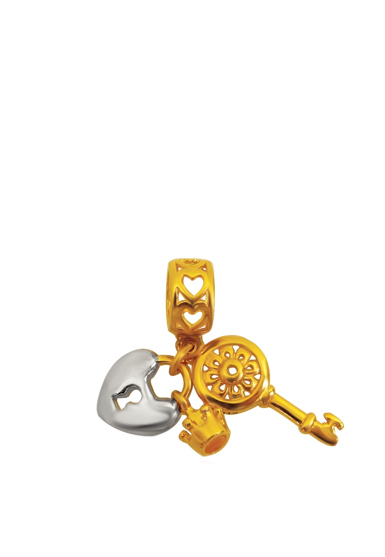 [TOMEI Online Exclusive] Unlock Your Heart Charm - Colors of Memories,Yellow Gold 916 (TM-YG0656P-2C) (2.44G)