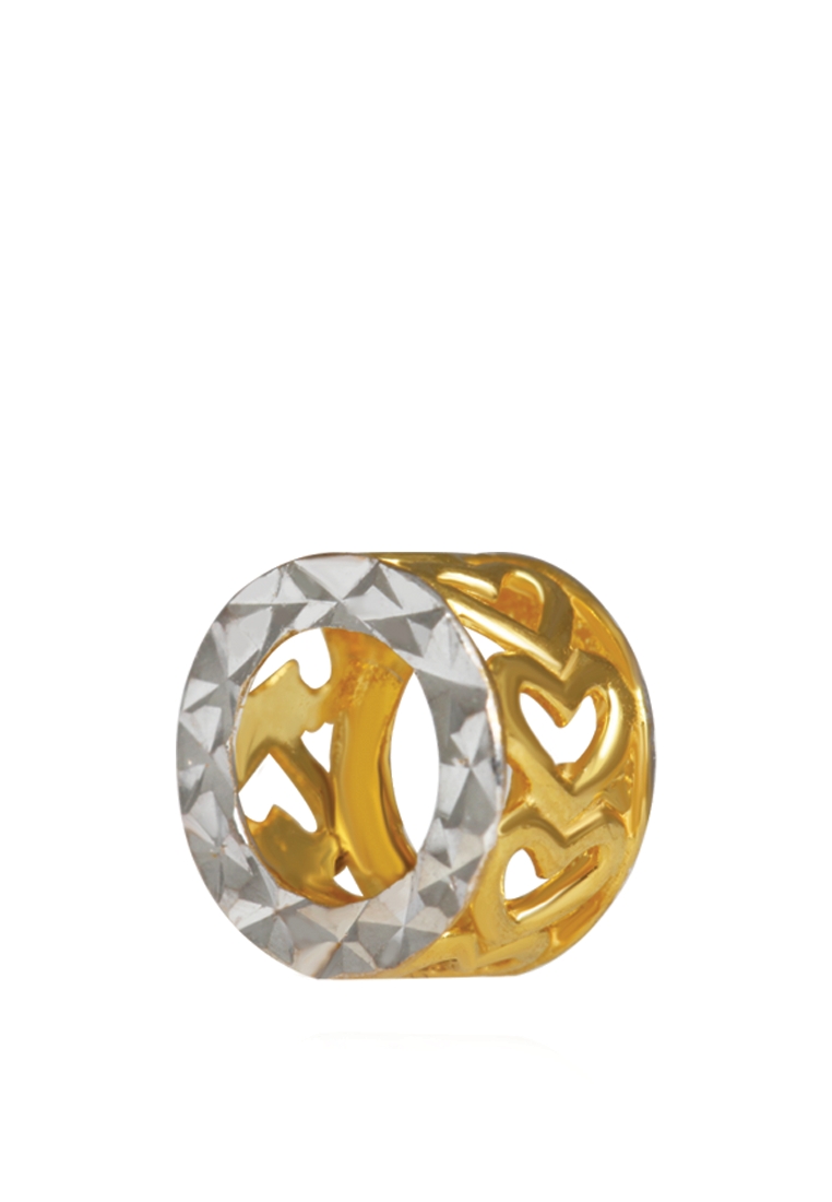 [TOMEI Online Exclusive] Dual-Tone Roll of Love 2-Way Charm, Yellow Gold 916