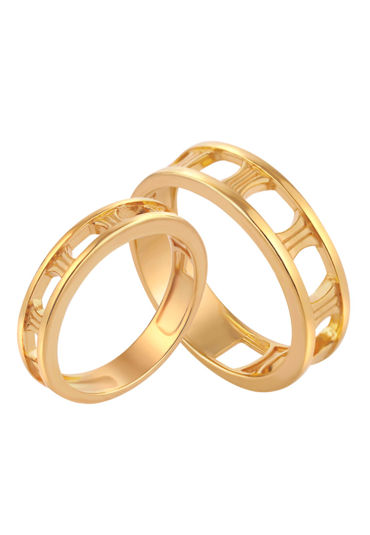 TOMEI Endless Love Couple Rings, Yellow Gold 916 (XD-YG0762R-F-1C)