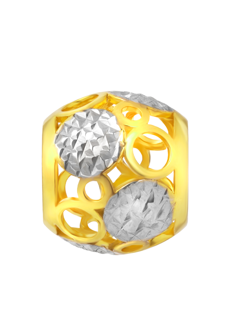 TOMEI Dual-Tone Ball Charm, Yellow Gold 916