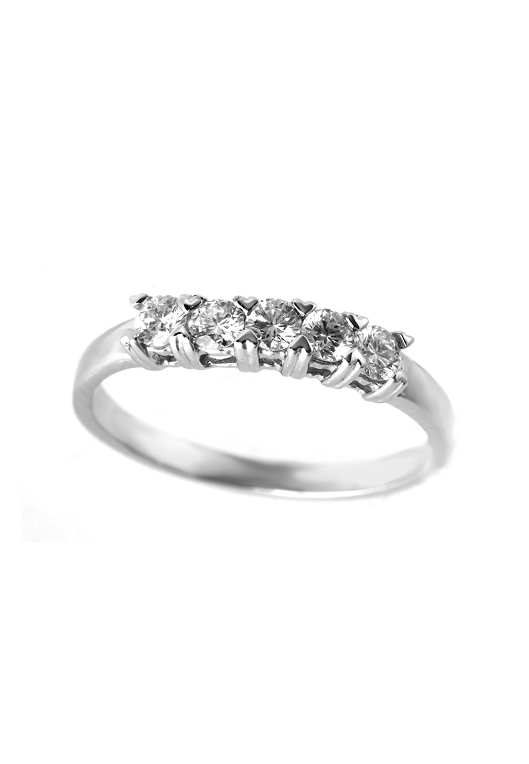 TOMEI Ring of Splendorous Rays of Quadrated Elegance, Diamond White Gold 750 (DO0138606)