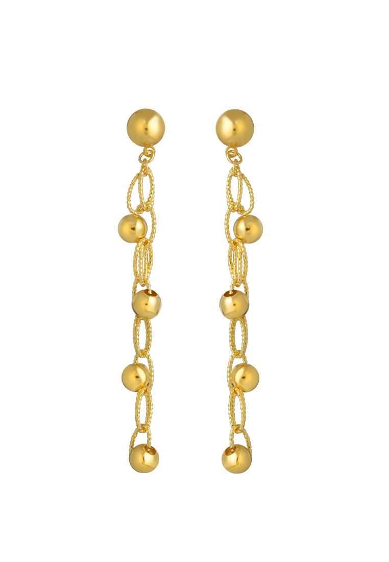 TOMEI Lusso Italia Dangling Balls Earrings, Yellow Gold 916