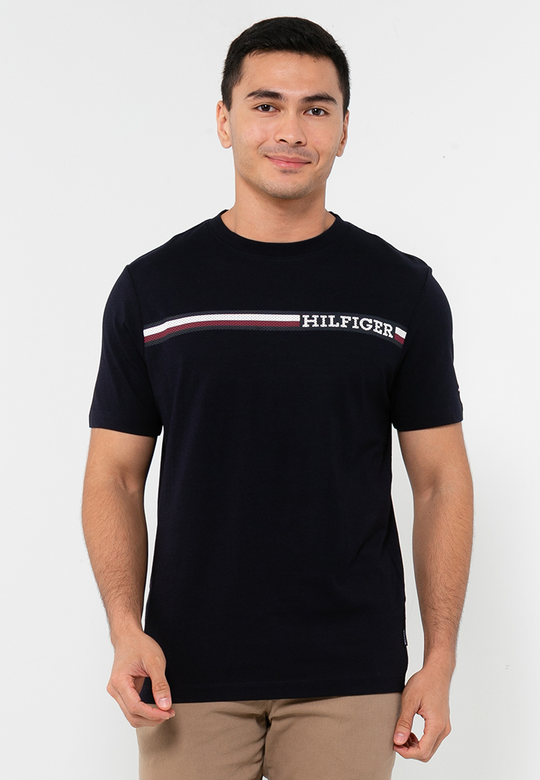 Tommy Hilfiger Monotype 胸前條紋T恤