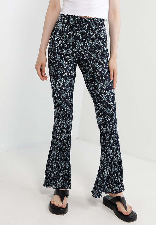 TOPSHOP Plisse Flared Trousers
