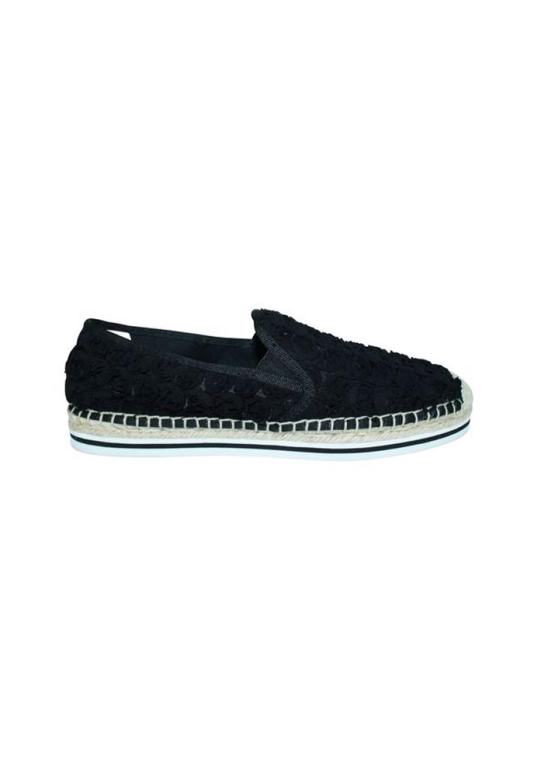 Pre-Loved TORY BURCH Black Fabric Espadrilles with Rubber Sole